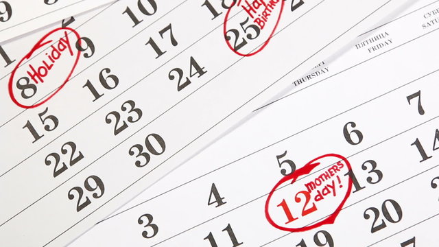 calendar with a date circled in marker