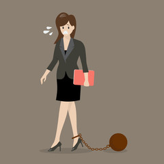 Business woman with weight burden