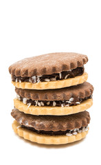 Sandwich cookies with chocolate