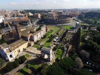 Obraz premium Rome Colosseum Forum aerial