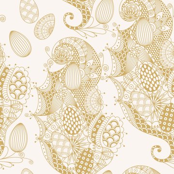 Easter in style ornament zentangl. Easter egg. Seamless pattern