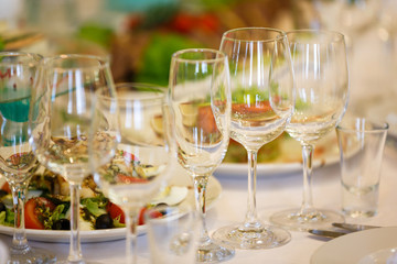 The banquet table in restaurant
