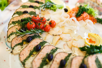 The banquet table in restaurant