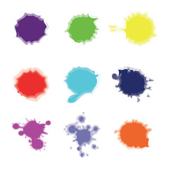 Colored Ink Splashes