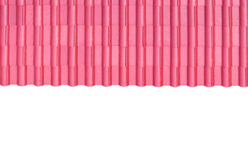 Red tin roof background texture.