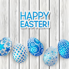 Easter greeting card with color eggs 