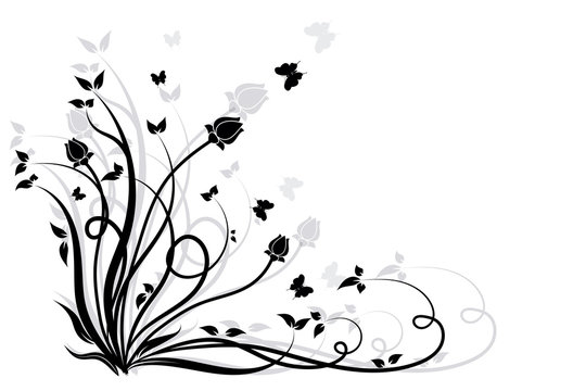 Swirl floral design - Illustration