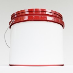 Plastic bucket on white background
