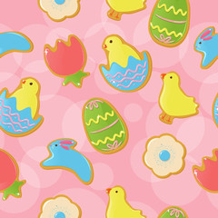 Seamless Easter cookie background