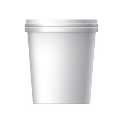 White blank plastic container