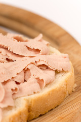 Slice of bread with chicken liver pate