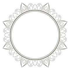 Vector frame in shape of a circle. Ornate element for design. Vintage round frame