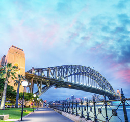 Sydney Harbour Bridge with a beautiful sunset, NSW - Australia