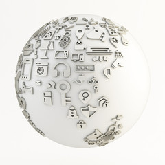 Globe on white background
