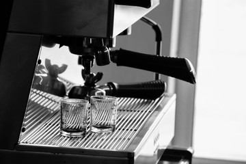 coffee tab and glass