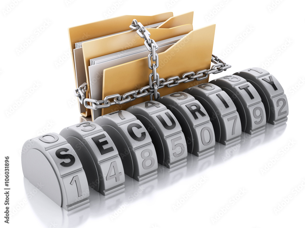Poster 3d folder whith lock chain and combination