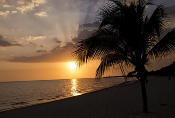 Papier Peint photo Mer / coucher de soleil Sunset at the Ancon Beach in Trinidad, Cuba