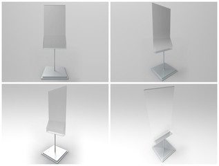 Poster Stand with Rack 3D Render