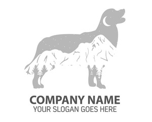 Night Dog Silhouette Logo Icon Vector