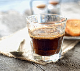 coffee cup on a wooden background
