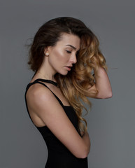 Fototapeta premium Attractive girl in a studio