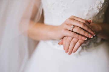 bride hands wedding ring