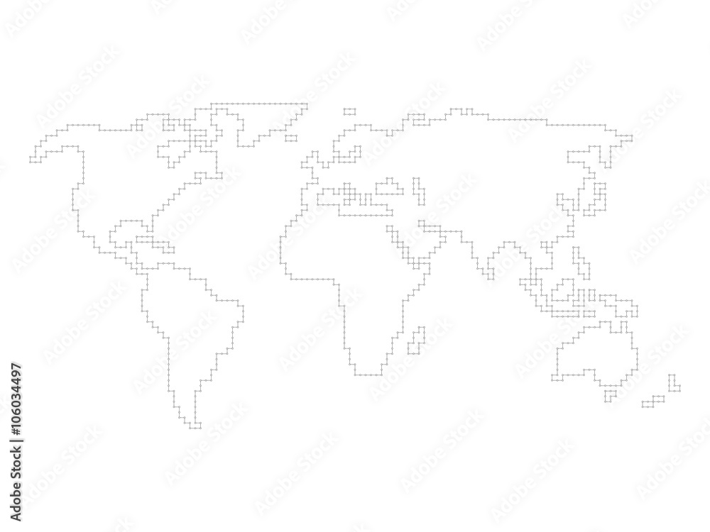 Poster vector world map - angular outline