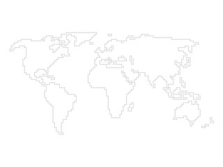 Fototapeta na wymiar Vector world map - angular outline