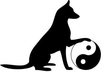Hund mit Yin und Yang