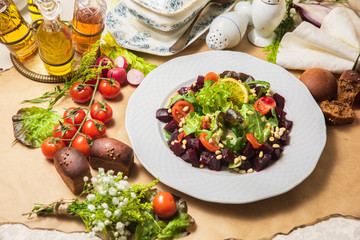 Delicious red beet salad 