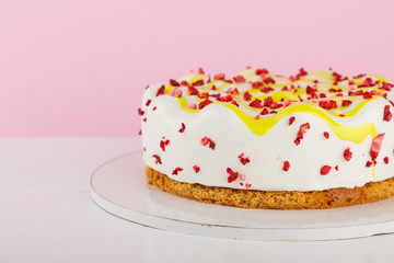 White glazed european cake