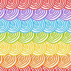 Fototapeta na wymiar Seamless rainbow doodle background