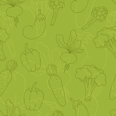 Seamless green vegetables background