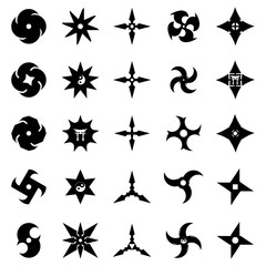 vector black shuriken set