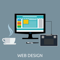 Web Design Graphic Tablet and Tool