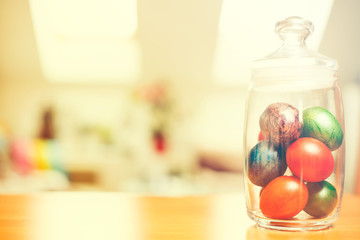 Easter eggs in cookie jar