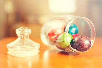 Easter eggs in cookie jar