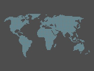 Fototapeta na wymiar World map made of squares