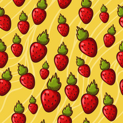 Seamless strawberry background
