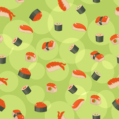 Seamless sushi background