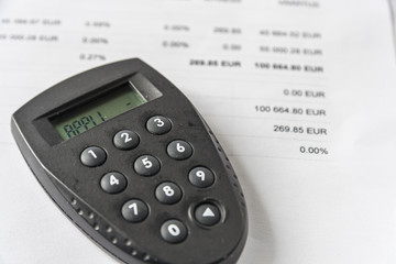 PIN Code Calculator On Financial Document