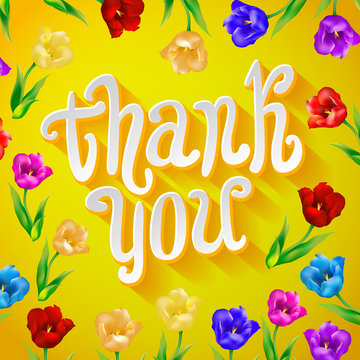 Greeting Card template in yellow and white. Great for Thank You or Thanksgiving cards, social media, web banner.