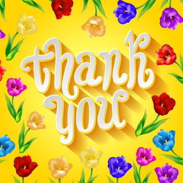 Greeting Card template in yellow and white. Great for Thank You or Thanksgiving cards, social media, web banner.