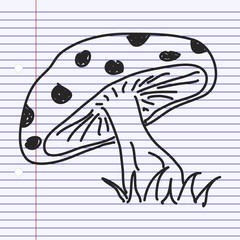 Simple doodle of a toadstool