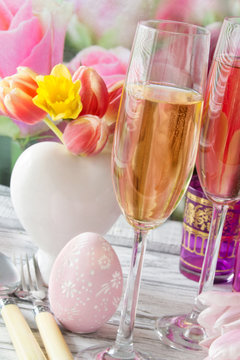 Ostern - Sekt und Dekoration