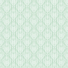 Vector seamless baroque damask luxury turquoise background