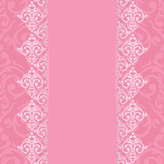 Vector seamless baroque damask luxury pink background