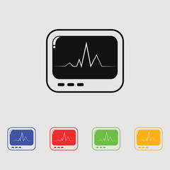 Cardiogram monitoring icon.