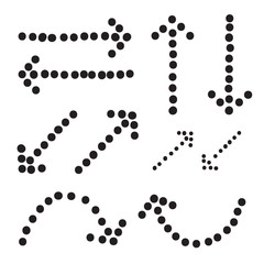 Arrows vector hand drawn set icons illustration.