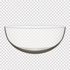 transparent glass bowl isolated realistic vector iilustration